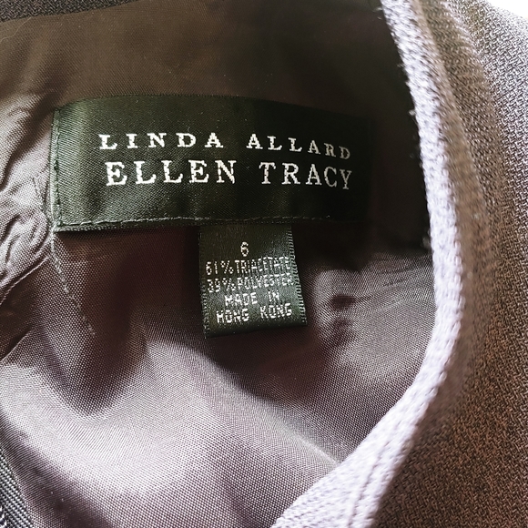 Ellen Tracy Charcoal Grey Dress Long Sleeve - Picture 10 of 14